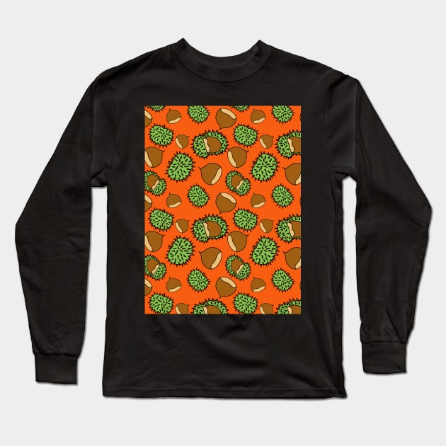 Chestnut Pattern Long Sleeve T-Shirt by OneLook